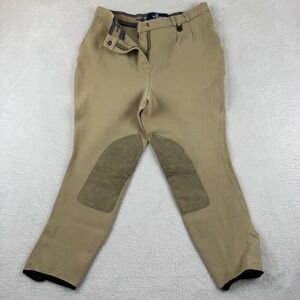 Miller's Equestrian Breeches Women 34‎ Tan Knee Patch Riding Pants Made in USA